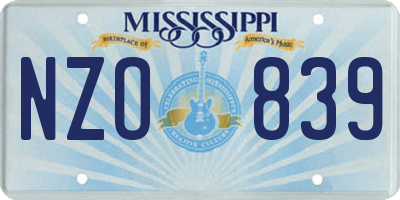MS license plate NZO839