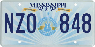 MS license plate NZO848