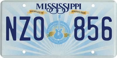 MS license plate NZO856