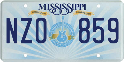 MS license plate NZO859