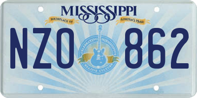 MS license plate NZO862