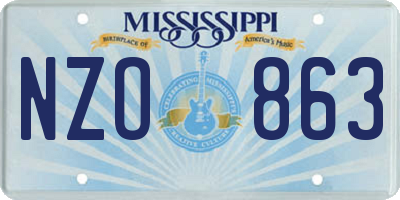 MS license plate NZO863