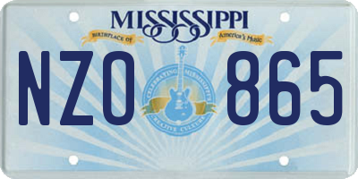 MS license plate NZO865
