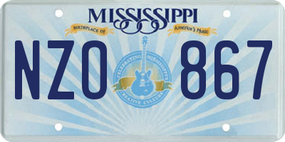 MS license plate NZO867