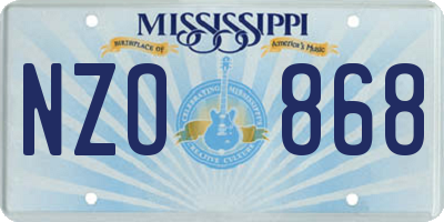 MS license plate NZO868