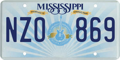 MS license plate NZO869