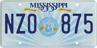 MS license plate NZO875