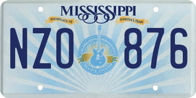MS license plate NZO876