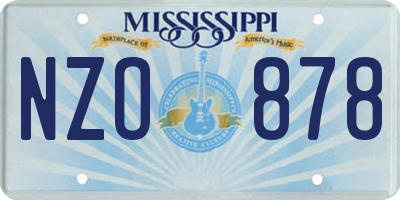 MS license plate NZO878