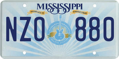 MS license plate NZO880