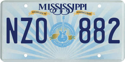 MS license plate NZO882