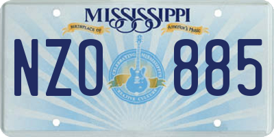 MS license plate NZO885
