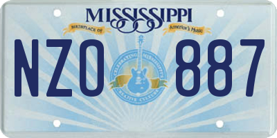MS license plate NZO887
