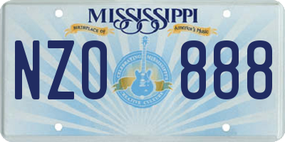 MS license plate NZO888