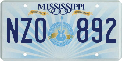 MS license plate NZO892