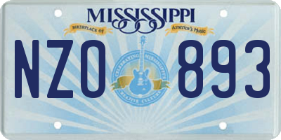MS license plate NZO893