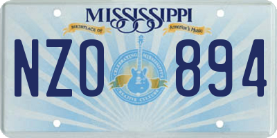 MS license plate NZO894