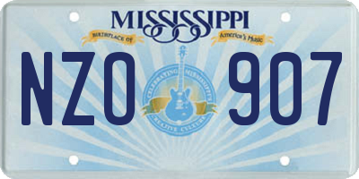 MS license plate NZO907