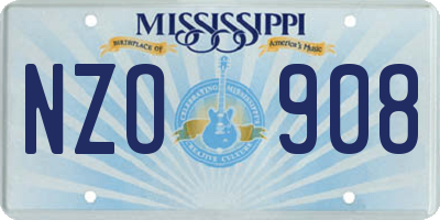 MS license plate NZO908