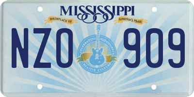 MS license plate NZO909