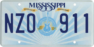 MS license plate NZO911