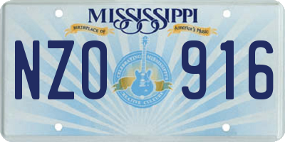MS license plate NZO916