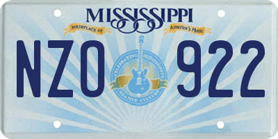 MS license plate NZO922