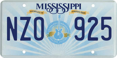 MS license plate NZO925