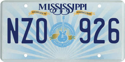 MS license plate NZO926