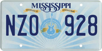 MS license plate NZO928