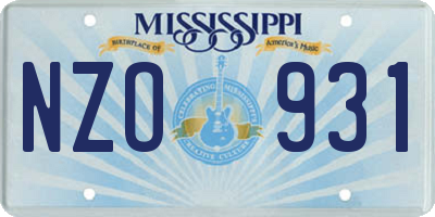 MS license plate NZO931