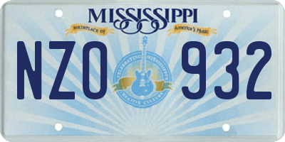 MS license plate NZO932