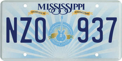 MS license plate NZO937