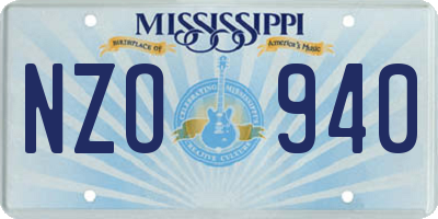 MS license plate NZO940