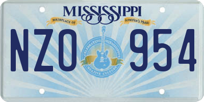 MS license plate NZO954