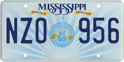 MS license plate NZO956