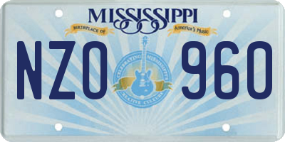 MS license plate NZO960