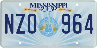 MS license plate NZO964