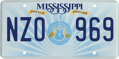 MS license plate NZO969