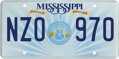 MS license plate NZO970