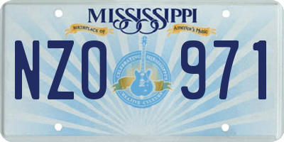 MS license plate NZO971