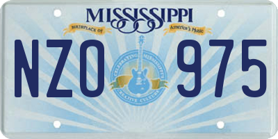 MS license plate NZO975