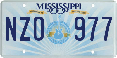 MS license plate NZO977
