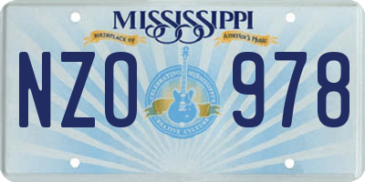 MS license plate NZO978