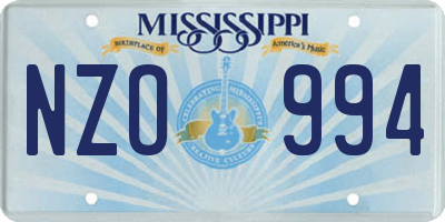 MS license plate NZO994