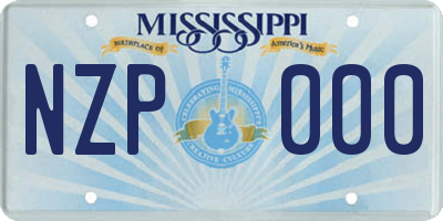 MS license plate NZP000
