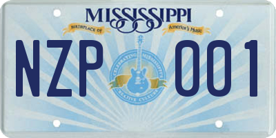 MS license plate NZP001