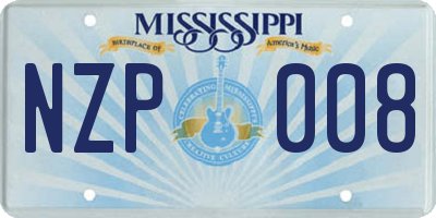 MS license plate NZP008