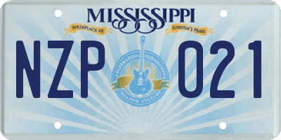 MS license plate NZP021