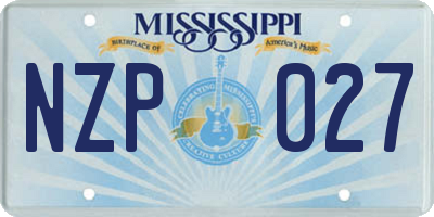MS license plate NZP027